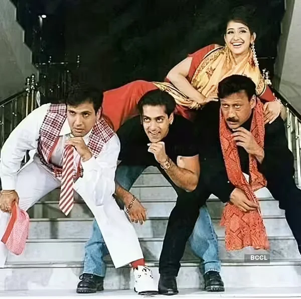 Take a look at this amusing throwback photo featuring Bollywood stars Manisha Koirala, Govinda, Salman Khan and Jackie Shroff.