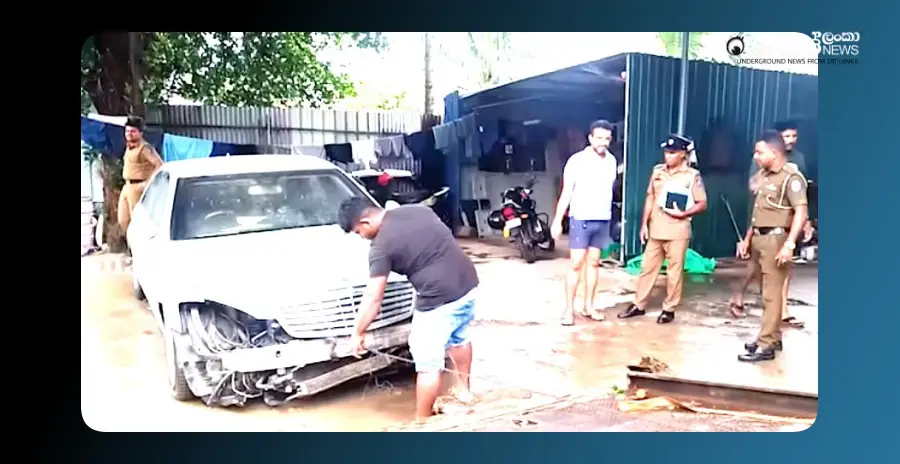 a-bulletproof-benz-brought-by-an-unknown-person-was-found-in-a-garage-in-nugegoda