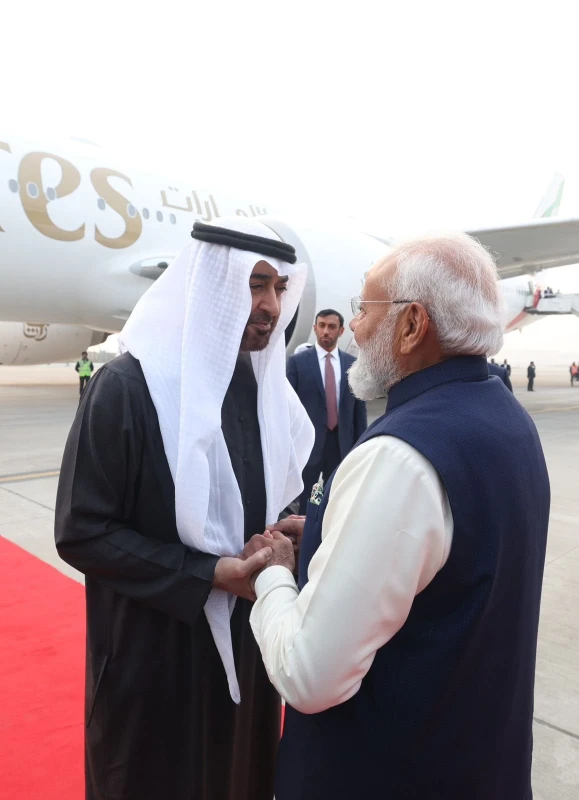 a-short-105-minute-official-visit-to-india-to-meet-uae-president-modi