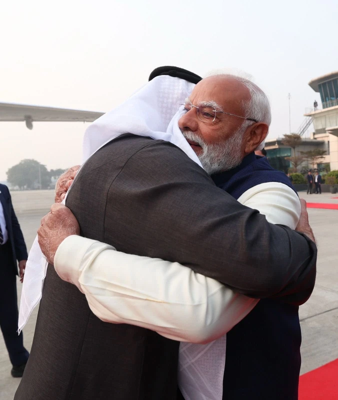 a-short-105-minute-official-visit-to-india-to-meet-uae-president-modi