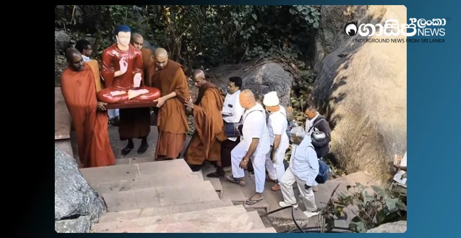 a-statue-of-maha-kassapa-maha-arahant-is-taken-from-sri-lanka-to-india-and-buried