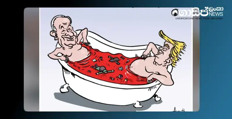 netanyahu-in-a-pool-of-blood-with-trump-tuesday-cartoon