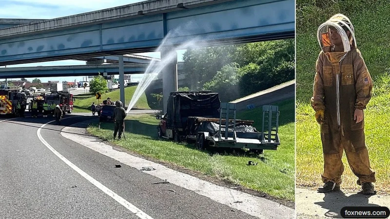 a-million-bees-escaped-from-a-car-after-a-high-speed-accident