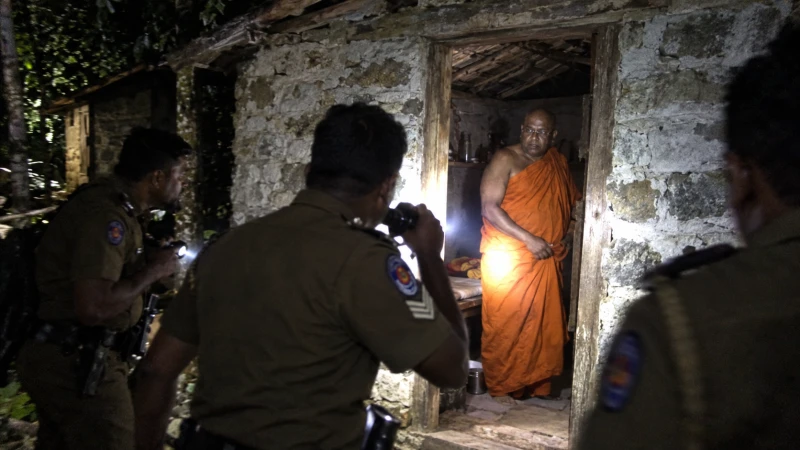 gnanasara-thero-who-had-changed-vehicles-and-gone-into-hiding-in-the-forest-had-changed-his-sim-and-was-hiding-in-another-bed