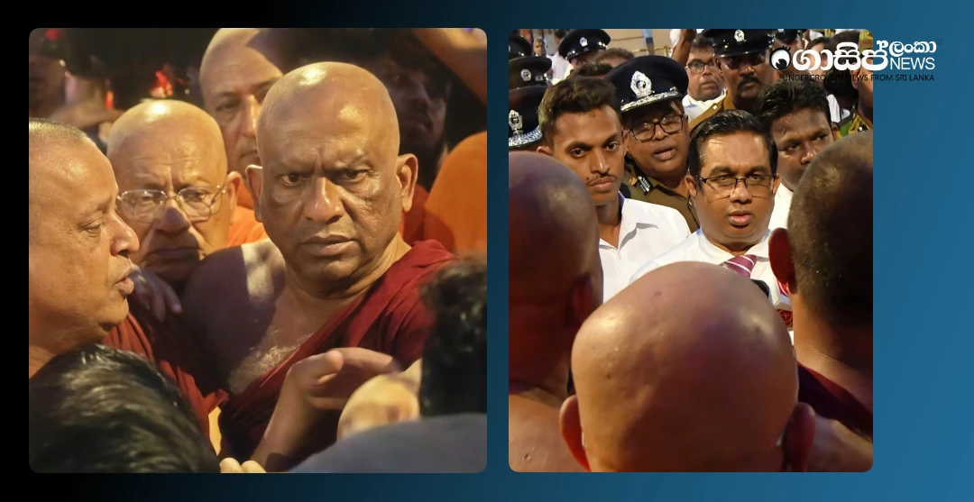 are-you-a-baby-dont-call-me-a-baby-here-pathegama-thero-scolds-the-presidents-secretary-in-front-of-the-crowd
